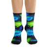 Zoanthids by Christina Blue and Green Zoanthid Garden DTG Socks