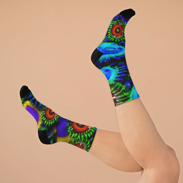 Zoanthids by Christina Multi Colored Zoanthid Garden DTG Socks