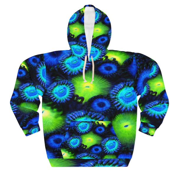 Blue and Green Zoanthid Garden  Unisex Pullover Hoodie