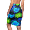 Zoanthids by Christina Blue and Green Zoanthid Garden Women's Pencil Skirt