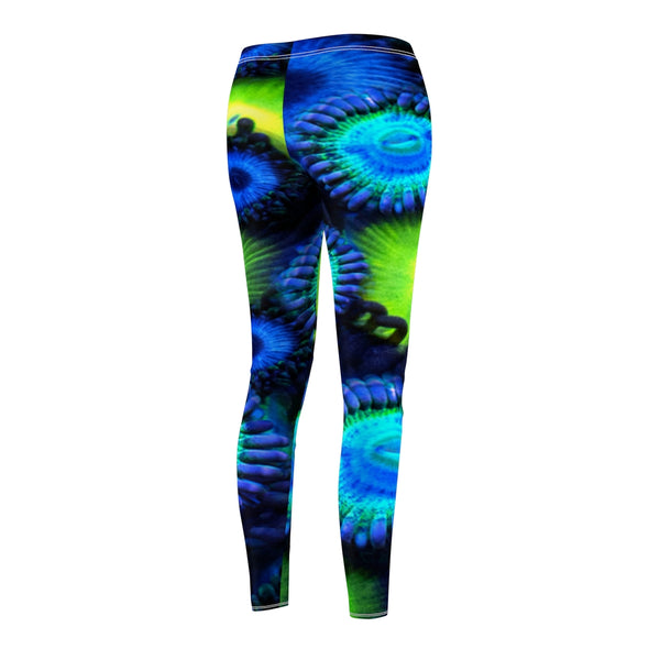 Zoanthids by Christina Blue and Green Zoanthid Garden Women's Casual Leggings