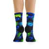 Zoanthids by Christina Blue and Green Zoanthid Garden DTG Socks