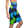 Zoanthids by Christina Blue and Green Zoanthid Garden Women's Pencil Skirt