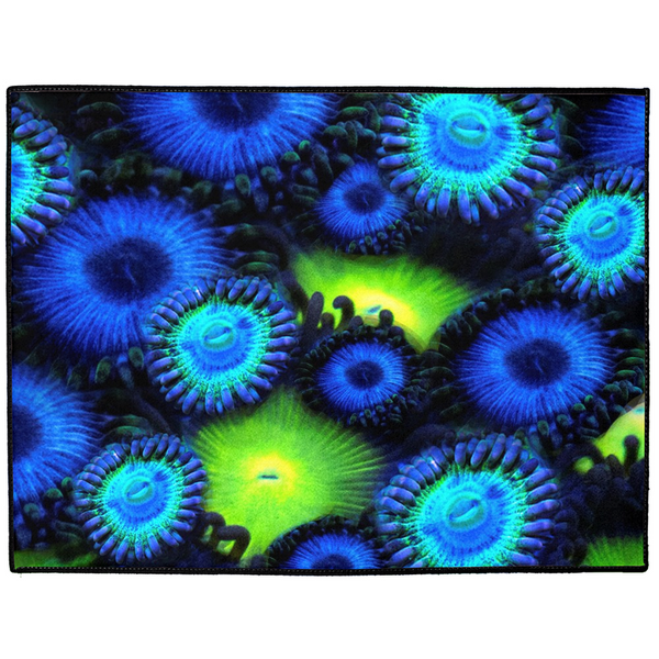 Blue & Green Zoa Garden Indoor/Outdoor Floor Mats