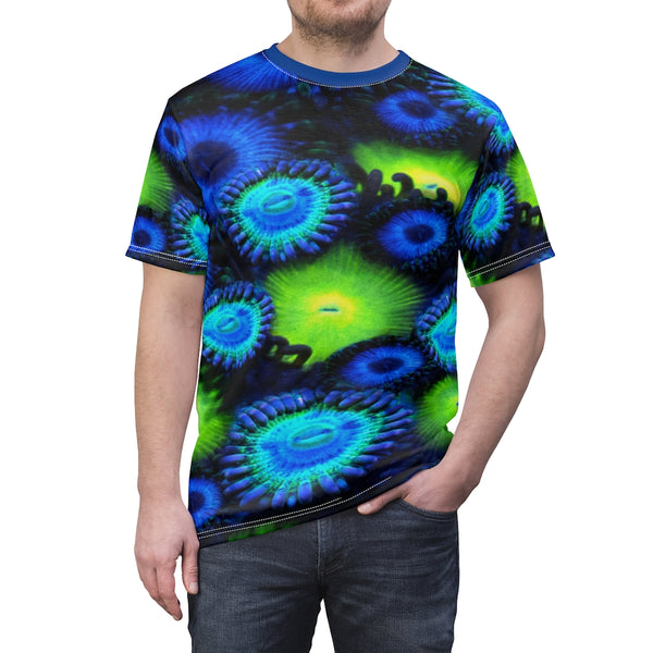 Zoanthids by Christina Blue and Green Zoanthid Garden Unisex Tee