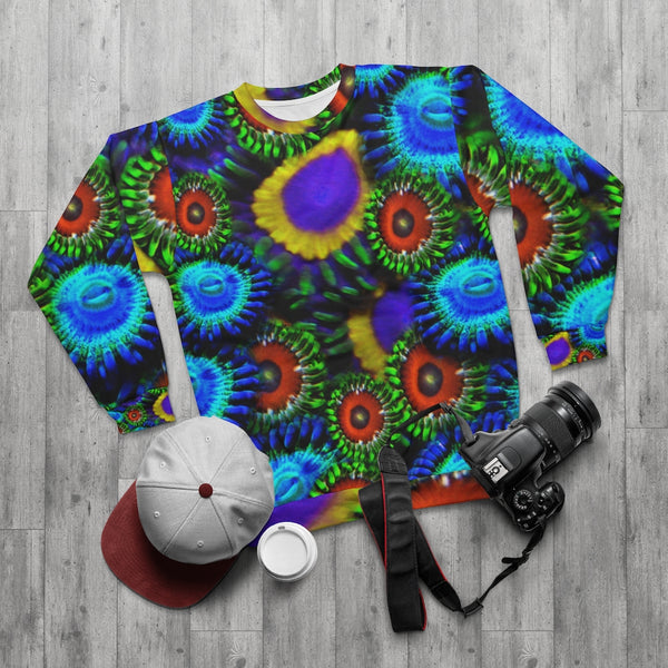 Zoanthids by Christina Multi Colored Zoanthid Garden Unisex Sweatshirt