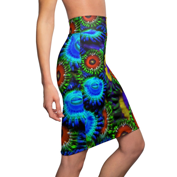 Zoanthids by Christina Multi Colored Zoanthid Garden Women's Pencil Skirt