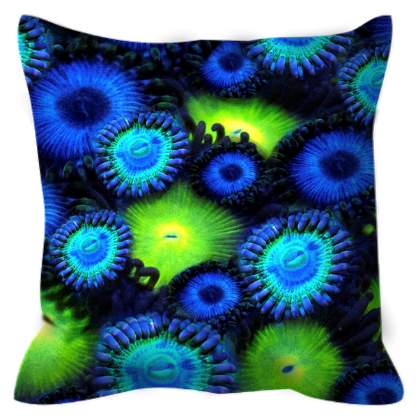 Blue & Green Zoa Garden Outdoor Pillows