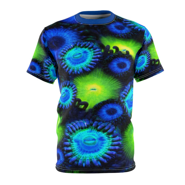 Zoanthids by Christina Blue and Green Zoanthid Garden Unisex Tee