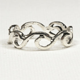 Silver Waves Band Ring