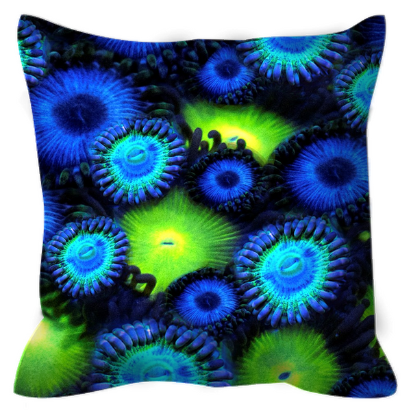 Blue & Green Zoa Garden Outdoor Pillows