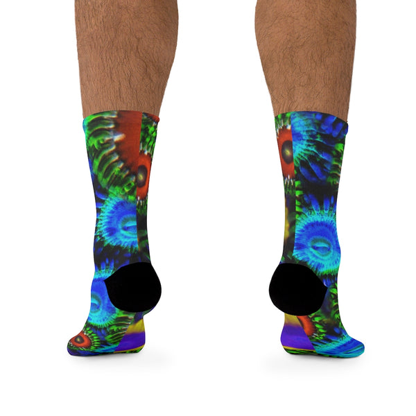 Zoanthids by Christina Multi Colored Zoanthid Garden DTG Socks