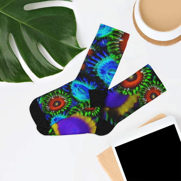 Zoanthids by Christina Multi Colored Zoanthid Garden DTG Socks