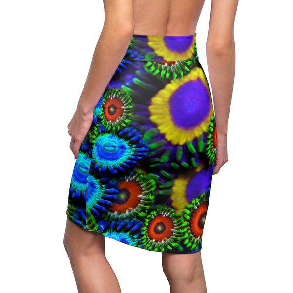 Zoanthids by Christina Multi Colored Zoanthid Garden Women's Pencil Skirt