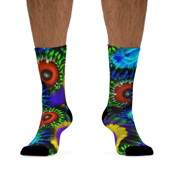 Zoanthids by Christina Multi Colored Zoanthid Garden DTG Socks