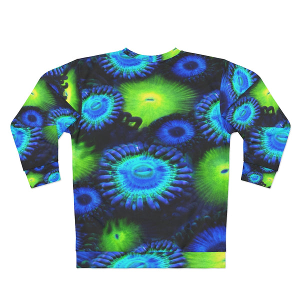 Zoanthids by Christina Blue and Green Zoanthid Garden Unisex Sweatshirt