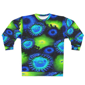 Zoanthids by Christina Blue and Green Zoanthid Garden Unisex Sweatshirt