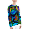 Zoanthids by Christina Multi Colored Zoanthid Garden Women's Rash Guard