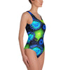 Zoanthids by Christina Blue and Green Zoanthid Garden One-Piece Swimsuit