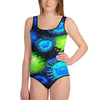 Zoanthids by Christina Blue and Green Zoanthid Garden Youth Swimsuit