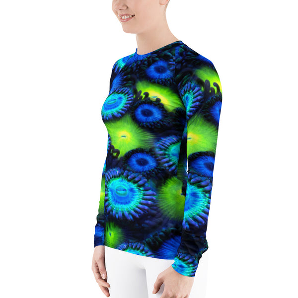 Zoanthids by Christina Neon Zoa Garden Women's Rash Guard