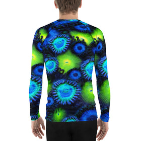 Zoanthids by Christina Blue and Green Zoanthid Garden Men's Rash Guard