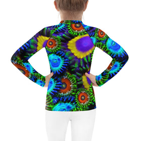 Zoanthids by Christina Multi Colored Zoanthid Garden Kids Rash Guard