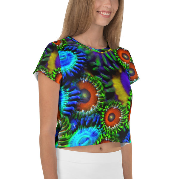 Zoanthids by Christina Multi Colored Zoanthid Garden Crop Tee