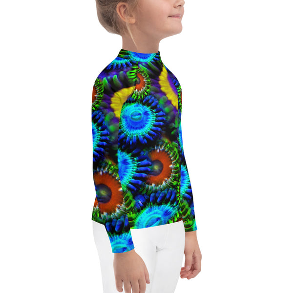 Zoanthids by Christina Multi Colored Zoanthid Garden Kids Rash Guard