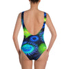 Zoanthids by Christina Blue and Green Zoanthid Garden One-Piece Swimsuit