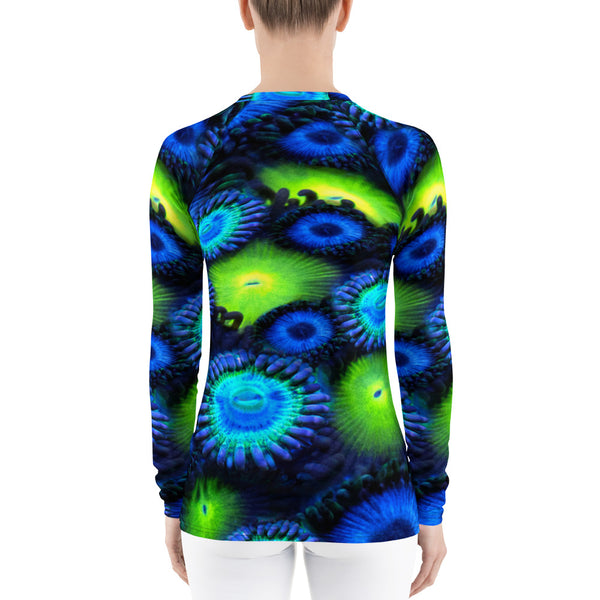 Zoanthids by Christina Neon Zoa Garden Women's Rash Guard