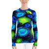 Zoanthids by Christina Blue and Green Zoanthid Garden Women's Rash Guard