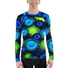 Zoanthids by Christina Blue and Green Zoanthid Garden Men's Rash Guard