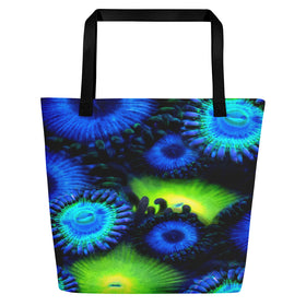 Blue and Green Zoanthid Garden Beach Bag